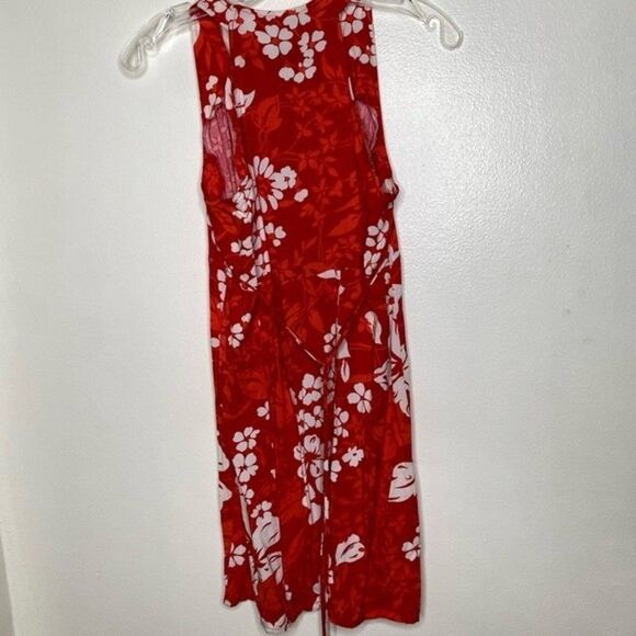 Vintage Hawaiian Red Floral Dress Small Jamie Brooke retro - Picture 5 of 6